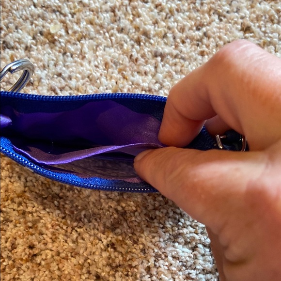 Floral Blue and Pink Coin Pouch - Picture 3 of 3
